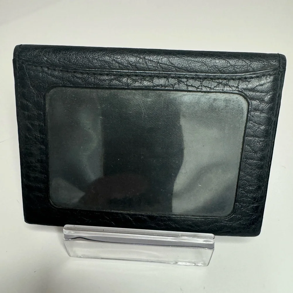 💖#176 Burberrys Vintage Black Leather Bifold ID Card Holder Wallet - Picture 5 of 14
